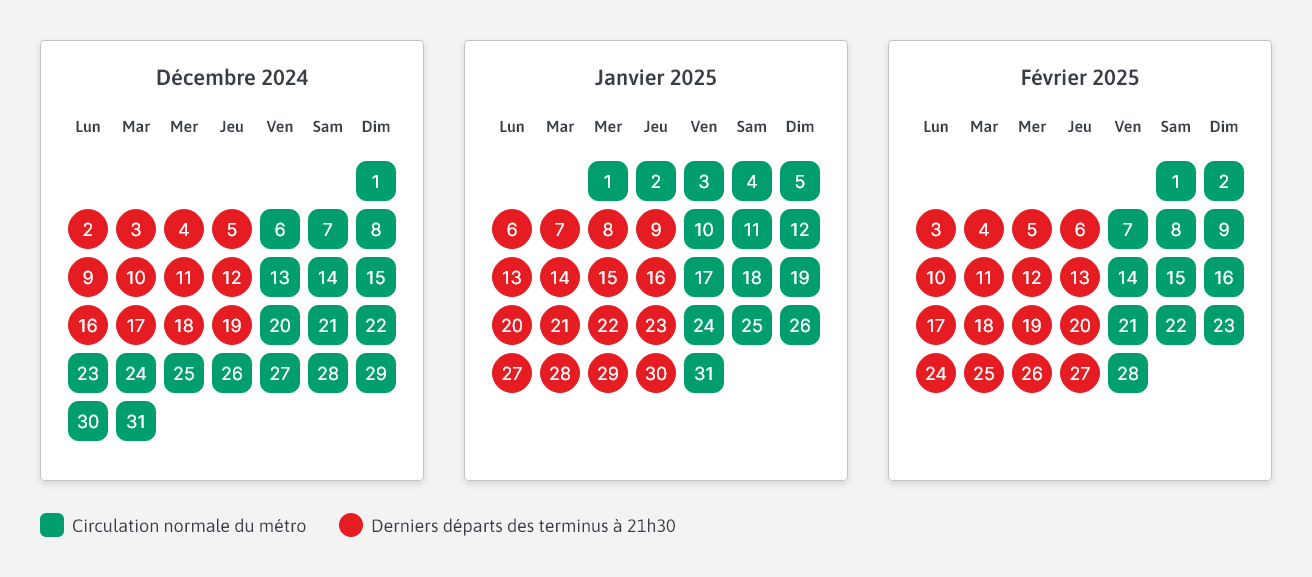 calendrier bus relais décembre janvier février 