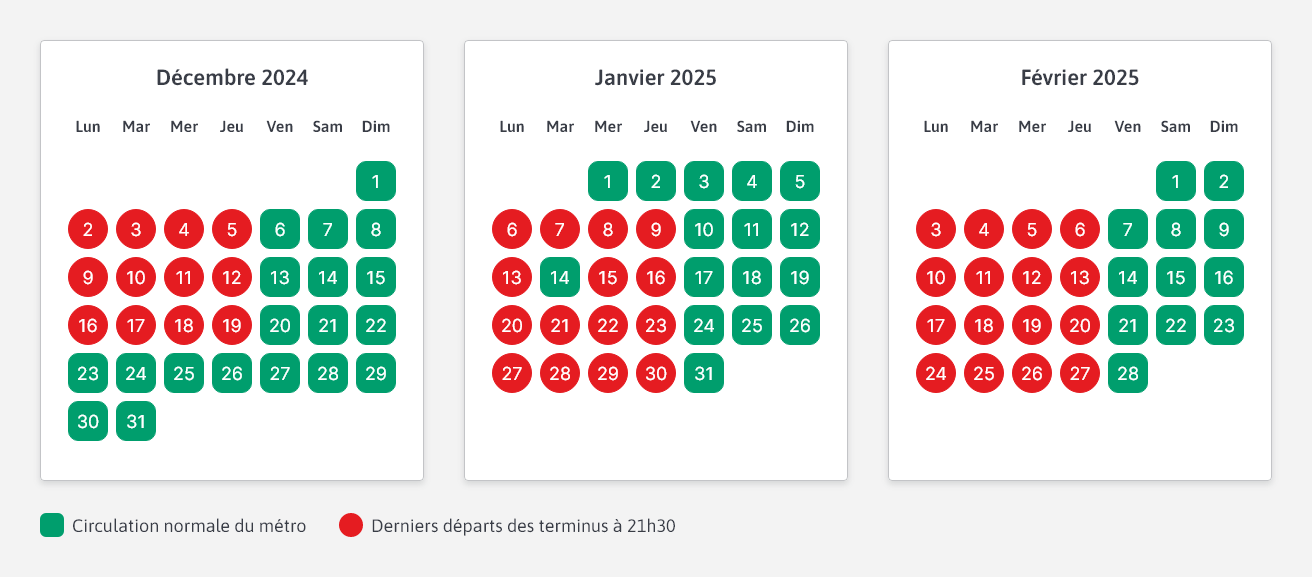 calendrier bus relais décembre janvier février 